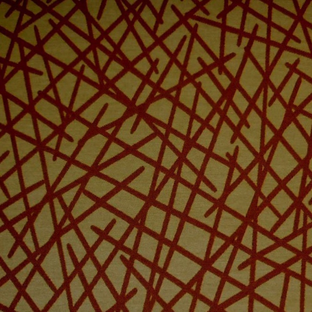 Outdoor Pattern Frenzy Green and Brown Fabric